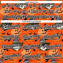 Load image into Gallery viewer, Custom Orange Black-White 3D Halloween Authentic Baseball Jersey