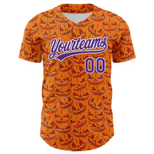 Load image into Gallery viewer, Custom Bay Orange Purple-White 3D Halloween Authentic Baseball Jersey