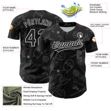 Load image into Gallery viewer, Custom Black White 3D Halloween Authentic Baseball Jersey