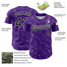 Load image into Gallery viewer, Custom Purple Black-White 3D Halloween Authentic Baseball Jersey