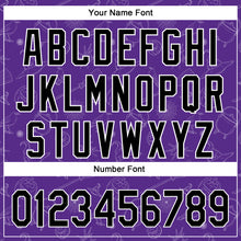 Load image into Gallery viewer, Custom Purple Black-White 3D Halloween Authentic Baseball Jersey
