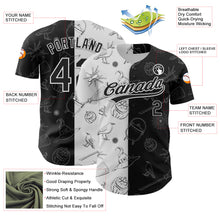 Load image into Gallery viewer, Custom Black White 3D Halloween Authentic Baseball Jersey