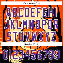 Load image into Gallery viewer, Custom Orange Purple-White 3D Halloween Authentic Baseball Jersey