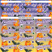 Load image into Gallery viewer, Custom Purple White-Yellow 3D Halloween Authentic Baseball Jersey