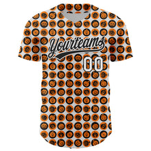 Load image into Gallery viewer, Custom White Orange-Black 3D Halloween Authentic Baseball Jersey