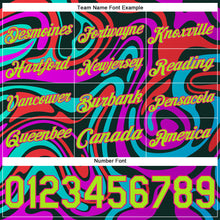 Load image into Gallery viewer, Custom Stitched Black Neon Green-Hot Pink 3D Halloween Fluid Sports Pullover Sweatshirt Hoodie