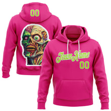 Load image into Gallery viewer, Custom Stitched Hot Pink Neon Green-White 3D Halloween Sports Pullover Sweatshirt Hoodie
