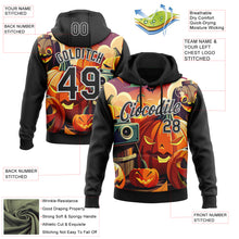 Load image into Gallery viewer, Custom Stitched Black White 3D Halloween Sports Pullover Sweatshirt Hoodie