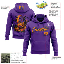 Load image into Gallery viewer, Custom Stitched Purple Bay Orange-Black 3D Halloween Sports Pullover Sweatshirt Hoodie