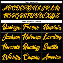 Load image into Gallery viewer, Custom Stitched Black Gold-Red Line Sports Pullover Sweatshirt Hoodie