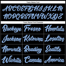 Load image into Gallery viewer, Custom Stitched Black Light Blue-Pink Line Sports Pullover Sweatshirt Hoodie