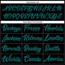 Load image into Gallery viewer, Custom Stitched Black Teal-Pink Line Sports Pullover Sweatshirt Hoodie