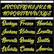 Load image into Gallery viewer, Custom Stitched Black Neon Yellow-Pink Line Sports Pullover Sweatshirt Hoodie