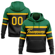 Load image into Gallery viewer, Custom Stitched Black Yellow-Kelly Green Line Sports Pullover Sweatshirt Hoodie