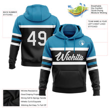 Load image into Gallery viewer, Custom Stitched Black White-Panther Blue Line Sports Pullover Sweatshirt Hoodie