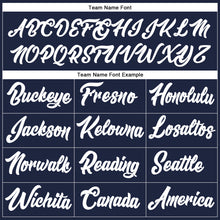 Load image into Gallery viewer, Custom Stitched Navy White-Fire Red Line Sports Pullover Sweatshirt Hoodie