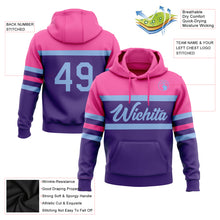 Load image into Gallery viewer, Custom Stitched Purple Light Blue-Pink Line Sports Pullover Sweatshirt Hoodie
