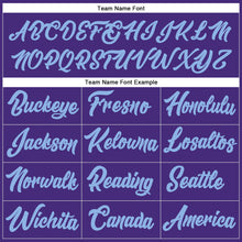 Load image into Gallery viewer, Custom Stitched Purple Light Blue-Pink Line Sports Pullover Sweatshirt Hoodie