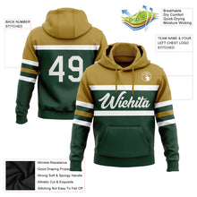 Load image into Gallery viewer, Custom Stitched Green White-Old Gold Line Sports Pullover Sweatshirt Hoodie
