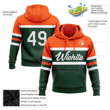 Load image into Gallery viewer, Custom Stitched Green White-Orange Line Sports Pullover Sweatshirt Hoodie