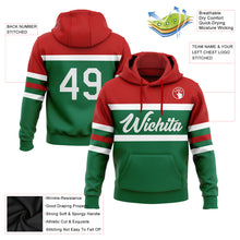 Load image into Gallery viewer, Custom Stitched Kelly Green White-Red Line Sports Pullover Sweatshirt Hoodie