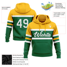 Load image into Gallery viewer, Custom Stitched Kelly Green White-Gold Line Sports Pullover Sweatshirt Hoodie