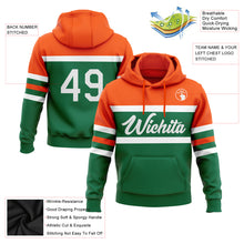 Load image into Gallery viewer, Custom Stitched Kelly Green White-Orange Line Sports Pullover Sweatshirt Hoodie