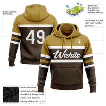 Load image into Gallery viewer, Custom Stitched Brown White-Old Gold Line Sports Pullover Sweatshirt Hoodie