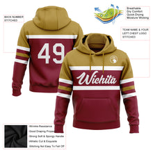 Load image into Gallery viewer, Custom Stitched Crimson White-Old Gold Line Sports Pullover Sweatshirt Hoodie