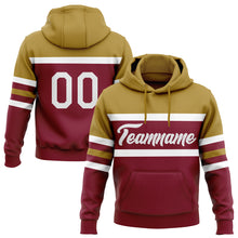 Load image into Gallery viewer, Custom Stitched Crimson White-Old Gold Line Sports Pullover Sweatshirt Hoodie
