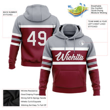 Load image into Gallery viewer, Custom Stitched Crimson White-Gray Line Sports Pullover Sweatshirt Hoodie
