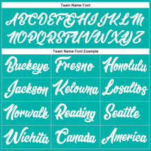 Load image into Gallery viewer, Custom Stitched Aqua White-Orange Line Sports Pullover Sweatshirt Hoodie