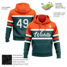 Load image into Gallery viewer, Custom Stitched Midnight Green White-Orange Line Sports Pullover Sweatshirt Hoodie