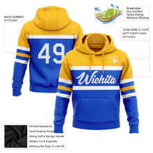 Load image into Gallery viewer, Custom Stitched Thunder Blue White-Gold Line Sports Pullover Sweatshirt Hoodie