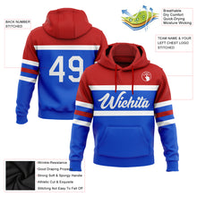 Load image into Gallery viewer, Custom Stitched Thunder Blue White-Red Line Sports Pullover Sweatshirt Hoodie