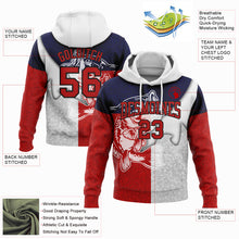 Load image into Gallery viewer, Custom Stitched Royal Red-Black 3D Largemouth Bass Fish Fishing Sports Pullover Sweatshirt Hoodie