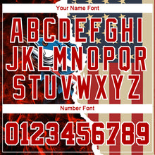 Load image into Gallery viewer, Custom Stitched Red White 3D American Flag And Largemouth Bass Fish Fishing Sports Pullover Sweatshirt Hoodie