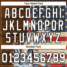 Load image into Gallery viewer, Custom Stitched Navy City Cream Red-Brown 3D American Flag And Rainbow Trout Fish Fishing Sports Pullover Sweatshirt Hoodie