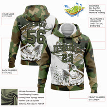 Load image into Gallery viewer, Custom Stitched Camo Olive-Black 3D Largemouth Bass Fish Fishing Sports Pullover Sweatshirt Hoodie