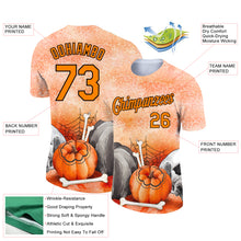 Load image into Gallery viewer, Custom Bay Orange Black 3D Halloween Performance T-Shirt