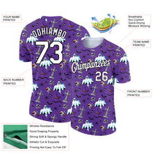 Load image into Gallery viewer, Custom Purple White-Black 3D Halloween Performance T-Shirt