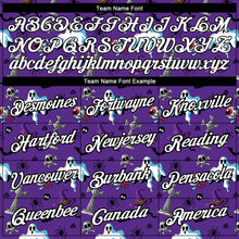 Load image into Gallery viewer, Custom Purple White-Black 3D Halloween Performance T-Shirt
