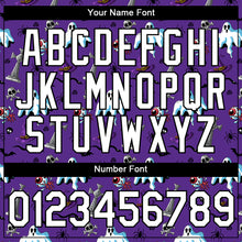 Load image into Gallery viewer, Custom Purple White-Black 3D Halloween Performance T-Shirt