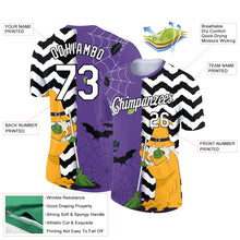 Load image into Gallery viewer, Custom Purple White-Black 3D Halloween Performance T-Shirt