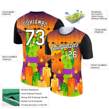 Load image into Gallery viewer, Custom Bay Orange White-Black 3D Halloween Performance T-Shirt