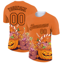 Load image into Gallery viewer, Custom Texas Orange Black 3D Halloween Performance T-Shirt