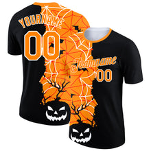 Load image into Gallery viewer, Custom Black Bay Orange-White 3D Halloween Performance T-Shirt