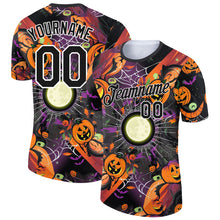 Load image into Gallery viewer, Custom Black Bay Orange-White 3D Halloween Performance T-Shirt