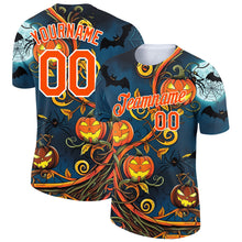 Load image into Gallery viewer, Custom Teal Orange-White 3D Halloween Performance T-Shirt