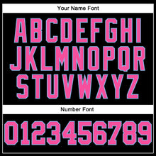 Load image into Gallery viewer, Custom Stitched Black Pink-Light Blue 3D Pattern Design Gradient Square Shape Sports Pullover Sweatshirt Hoodie